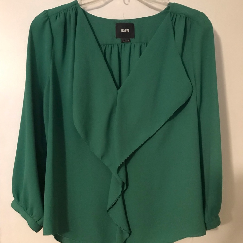 Anthropologie Kelly green top